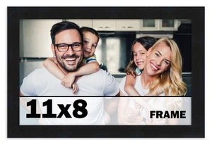 11x8 Frame Black Picture Frame Complete Modern Photo Frame UV Acrylic, Acid Free - Picture 1 of 6