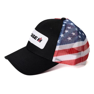 Sombrero trasero de malla con logotipo de bandera americana Case IH, CIHFM Foto 1 de 3