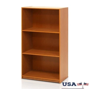 3-Tier Engineered Wood Bookcase Storage Shelves Office Living Room Use - Picture 1 of 4