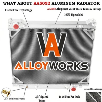 4 Row Aluminum Radiator For 1997-2014 2011 Ford E150 E250 E350 6.8L 7.3L 5.4L Foto 1 de 4