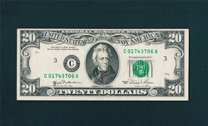 $20.00 1981 Federal Reserve CA-Block(R-3)"Misalignment Overprint-One Color"-(VF) - Picture 1 of 1