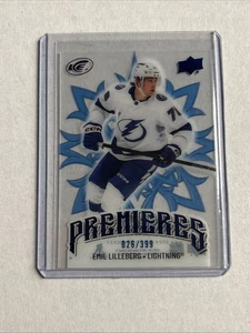 2024-25 UD Ice Premieres Blue Emil Lilleberg #202 Lightning (RC) /399 - Bild 1 von 2