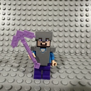 Lego Minecraft Figure Steve Iron Armor min013 Enchanted Pickaxe - Picture 1 of 2
