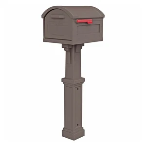 Gibraltar Mailboxes GHC40M01 Grand Haven Large Plastic Mocha Post Mount Mailbox - Picture 1 of 1