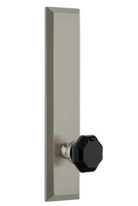 Grandeur Hardware 850994 Fifth Avenue Tall Plate with Lyon Knob Privacy, - Picture 1 of 1