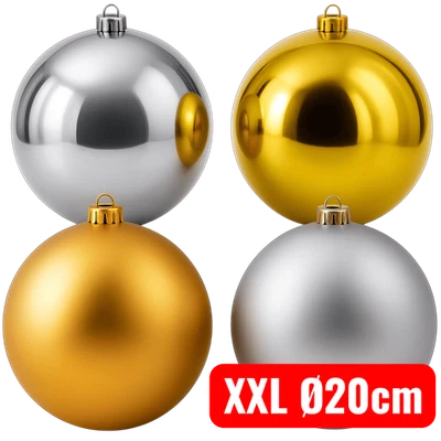 Weihnachtskugeln Outdoor XXL Christbaumkugeln für Draußen Groß Baumschmuck 20cm - Bild 1 von 4