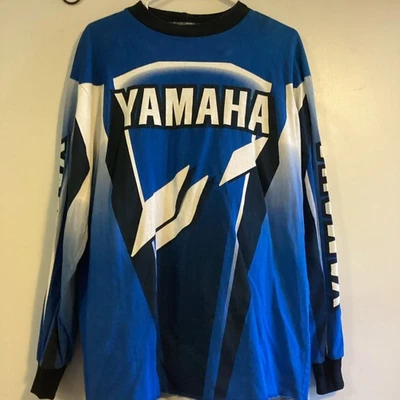 Camisa Yamaha De Colección Para Hombres Grande Azul Motocross Jersey Carreras Dirt Bike MX 90s Y2K Foto 1 de 4