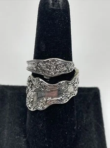 Vintage 925 Sterling Silver Natural Statement Ring Size 8.5 "Marry Me" Signed - Picture 1 of 14