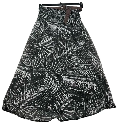 NY Collection Maxi Skirt Womens size Medium Petite PM Black White Abstract New - Image 1 of 4