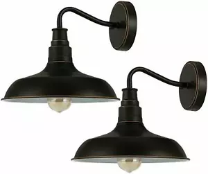 DEWENWILS 2-Pack Indoor Outdoor Wall Sconces, Gooseneck Barn Light, E26 - Picture 1 of 7