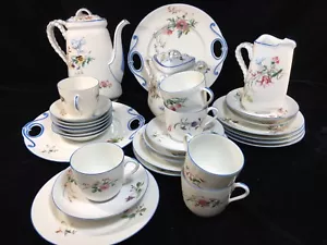 (30 Piece) c1870 Haviland & Co Limoges Triangular, Blue Rope TEA/DESSERT SET - Picture 1 of 12