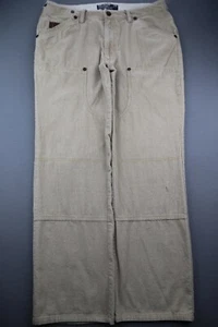 Pantalone uomo Akademiks in velluto a coste doppio ginocchio beige taglia 34 (Msr 35x30) - Foto 1 di 12