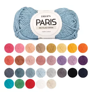 DROPS Paris Aran Yarn Wool 100% Cotton Knitting Crochet Ball 50g 75m 30+ Colours - Picture 1 of 37