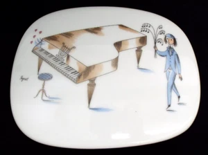 Rosenthal Raymond Peynet Porcelain Lovers Piano Music Box Germany MCM Studio - Picture 1 of 14