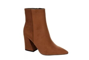 Madden Girl Cody Flared Heel Zipper Closure Dress Booties Color Brown - Picture 1 of 8