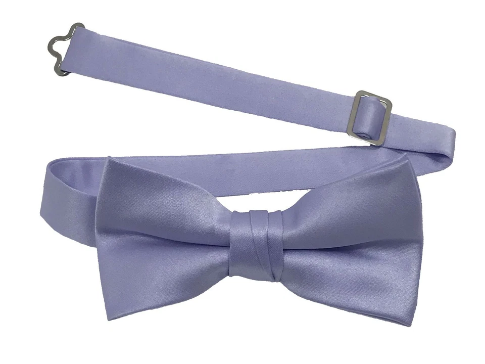 Clip de calidad de pajarita para hombre en banda ajustable para el cuello satinado patrón liso colores Foto 1 de 1