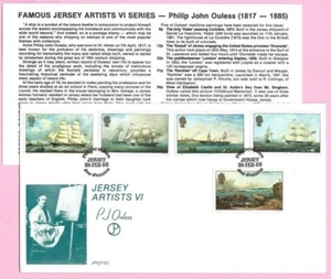 JERSEY Post 1984 FDC - ARTISTAS VI - P J OULESS - Estampilla de mano especial - Imagen 1 de 1