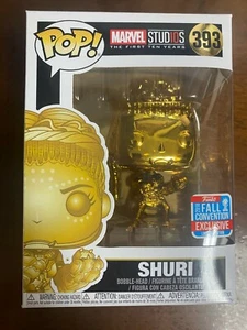 Funko POP! Marvel Studios 393 Shuri Gold Chrome 2018 NYCC Gamestop Exclusive - Bild 1 von 1