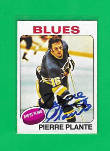 PIERRE PLANTE 1975-76 O-PEE-CHEE ST. LOUIS BLUES AUTOGRAPH CARD
