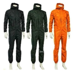 Unisex Waterproof One-piece Work Hooded Coveralls Overall Jumpsuit Boilersuit Bj - Picture 1 of 27