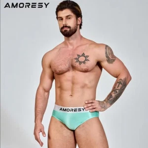 AMORESY Vanguard Men Glitter Ultra-thin Transparency Breathable Sports Underwear - Picture 1 of 19