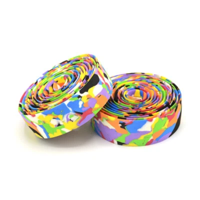 Road Bike Bicycle Track Handlebar Tape Rainbow Camo Handle Bar Drop Bullhorn - Image 1 of 4