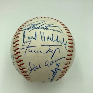 Beautiful Willie Mays Hank Aaron Hall Of Fame Legends Signed 1970's Baseball JSA - Picture 1 of 9