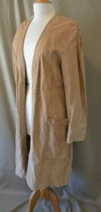 Theory Ankan Camel Tan Suede Duster Coat Size S/P - Picture 1 of 7