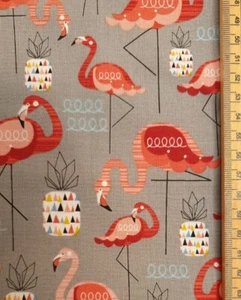 Flamingo fabric UK fat quarter 56cm x 50cm approx 100% cotton birds material - Picture 1 of 2