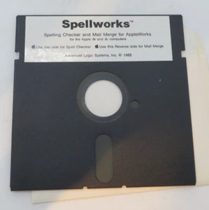 SPELLWORKS AppleWorks 5.25" Floppy Disk Apple II IIc computer program - Afbeelding 1 van 3