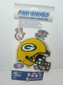 Green Bay Packers Fan Waves Suction Cup Mounted Window Sign 1994 - Picture 1 of 3