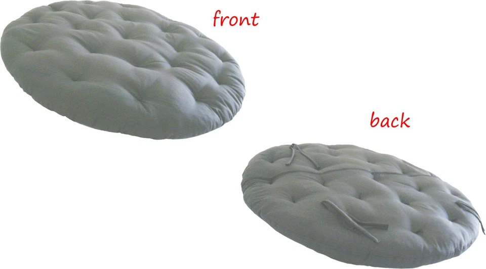 DANFUTON Gray Papasan Round Chair Cushion, Replacement Cushions Filled with Cotton