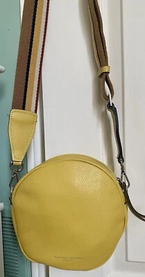 Bolso Bandolera Gianni Chiarini Firenze Redondo Cuero Amarillo Cartera Correa a Rayas Foto 1 de 4