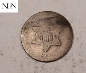 Moneda de tres centavos de plata de 1852 (3 centavos) - #ST147 - Imagen 1 de 3