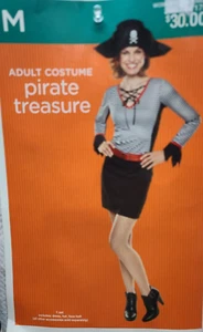 NWT Womens Pirate Treasure Halloween Costume Size M Dress, Hat, Belt - Picture 1 of 9
