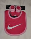 Nike 2-Piece Bib & Booties Set - Size 0-6M Newborn - Pink/Light Pink/White