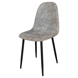 Light Grey Buckskin Dining Chair With Orange Stitching Lightweight - Picture 1 of 5