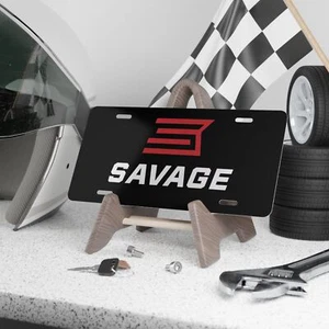 Maßgefertigtes vorderes Waschtisch-Nummernschild Savage Firearms Design, robustes Aluminium 12 x 6  - Bild 1 von 5