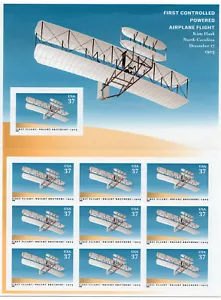 Scott #3783 FIRST FLIGHT (Wright Bros) Sheet of 10 Stamps - MNH - Picture 1 of 2