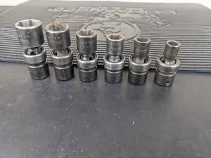 #ba712 Snap On 205IPF 3/8" Drive SAE Shallow 6 Pt Impact Swivel Socket Set +1 - Picture 1 of 12
