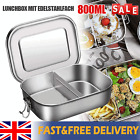 304 Stainless Steel Lunch Box 2 Compartment Metal Lunch Container Bento Box Uk