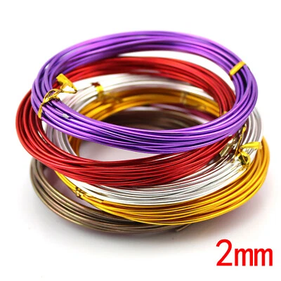 直径 1 毫米 2 毫米 3 毫米彩色铝丝 DIY 模型珠宝工艺 5 米/1 卷 — 第 1/4 张图片