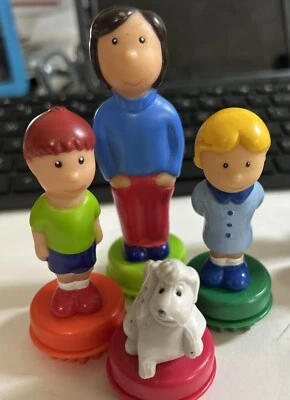 Battat Bristle Blocks Family Woman Boy Girl Dog Characters People Set of 4 - Image 1 of 4