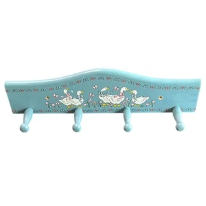 Bezaubernder Blue Goose Wandhaken - 70er puderblau Cottagecore 4 Knöpfe - einige Gebrauchsspuren - Bild 1 von 7