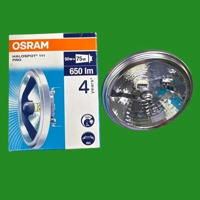 50W (=75W) OSRAM Pro AR111 G53 Aluminium Reflector 12V Light Bulb 24 Deg Lamp - Image 1 of 4