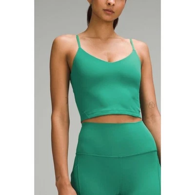 Camiseta sin mangas Lululemon Align verde talla 0 sujetador incorporado recortado para mujer Foto 1 de 4
