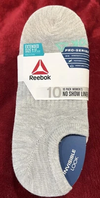 Forros Reebok Women Pro Series No Show 10 peças multicoloridos tamanho estendido 9-12 - Novo com etiquetas - Imagem 1 de 4