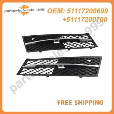 Pair Front Bumper Fog Light Grille Insert For BMW 528i 535i 11-13 51117200699  Foto 1 de 4