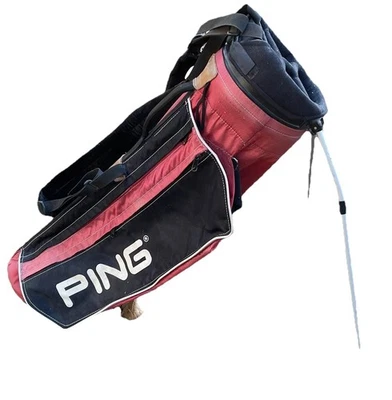 Bolsa de transporte vintage con soporte Ping Karsten roja divisor de 4 vías correa doble Foto 1 de 4