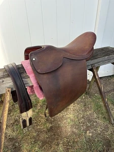 Cintura BT Crump inglese in pelle equitazione cavallo salto sella Inghilterra - Foto 1 di 17